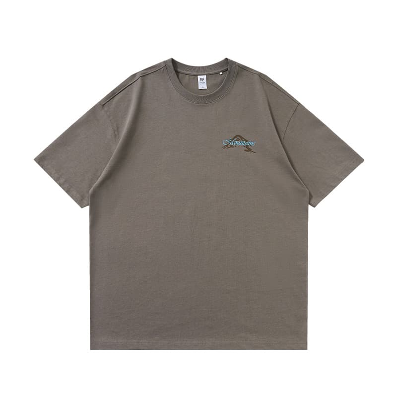 GorgeousBen Men's Oversized Mountain Print T-Shirt, 250g 100% Pure Cotton Crew Neck Tee — view 6