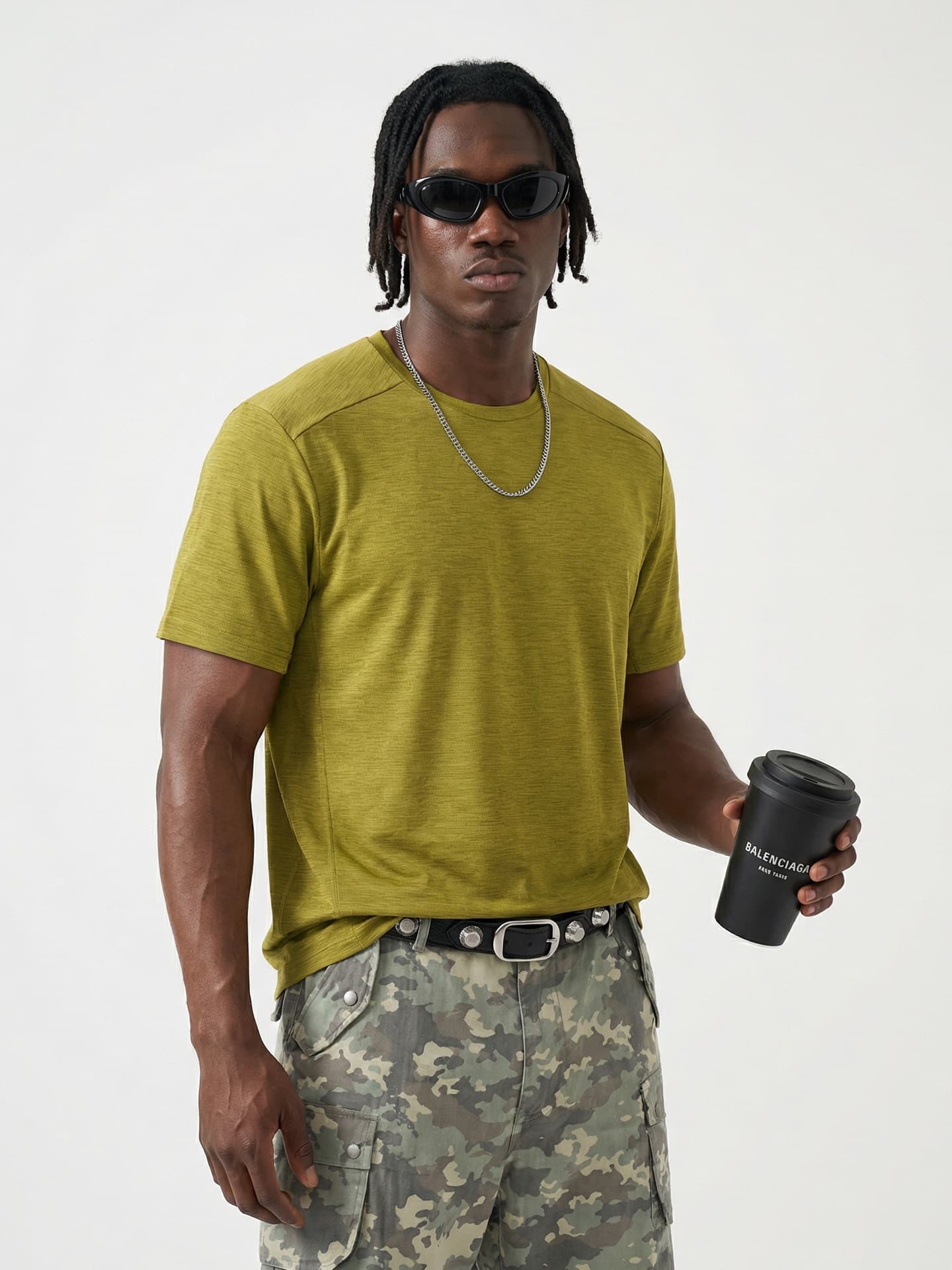 GorgeousBen Men's Quick Dry Sport T-Shirt, 100% Polyester, Breathable Moisture Wicking, Loose Fit, S-XXXL, for Outdoor Running & Summer — main view