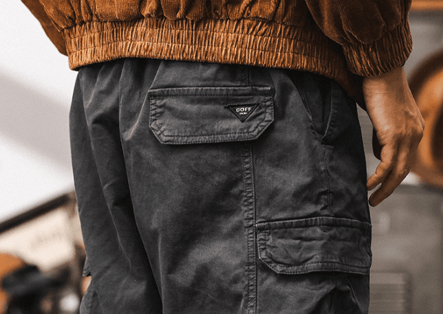 GorgeousBen American retro heavyweight workwear pants for men's autumn outdoor functional multi pocket paratrooper pants, loose casual ankle — view 9
