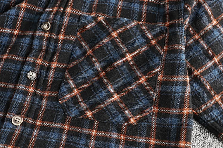 GorgeousBen Men's Spring Autumn Heavyweight Brushed Vintage Plaid Relaxed Fit Shirt Jacket — view 14