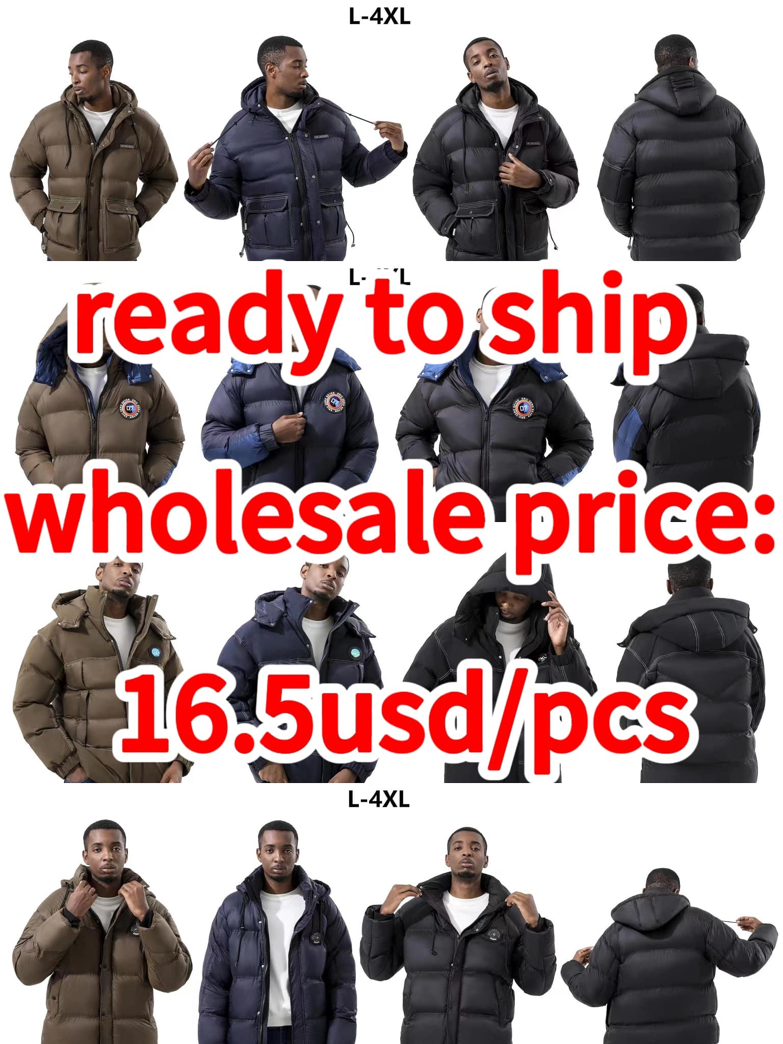Stocks & ready to ship- Men High-quality Fashion Warm Thickened Solid Color Fluffy Duck Down Men's Down Jacket For Winter — main view