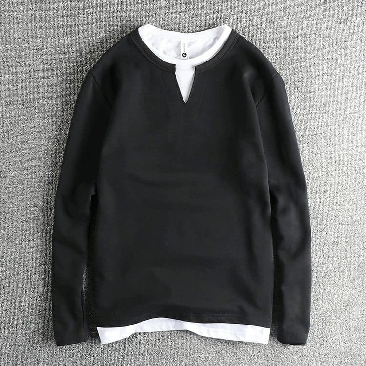 GorgeousBen Unisex Color Block Paneled Sweatshirt American Streetwear Garment Washed French Terry — view 8
