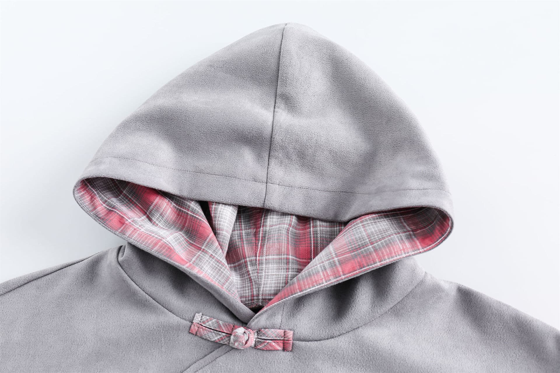 GorgeousBen   Unisex 2024 new Chinese checkered splice plate buckle hoodie men's spring design sense of loose coat — view 4