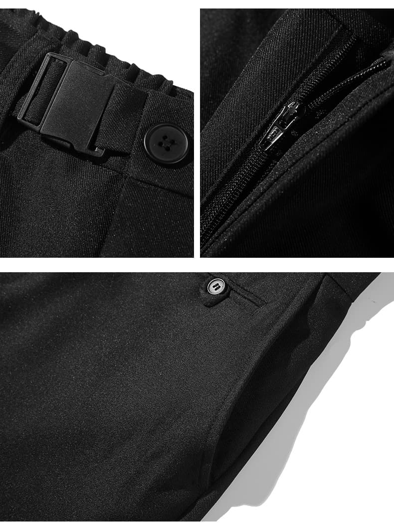 GorgeousBen High hanging casual pants men's suit pants Ice silk wide leg pants loose straight leg trousers — view 12