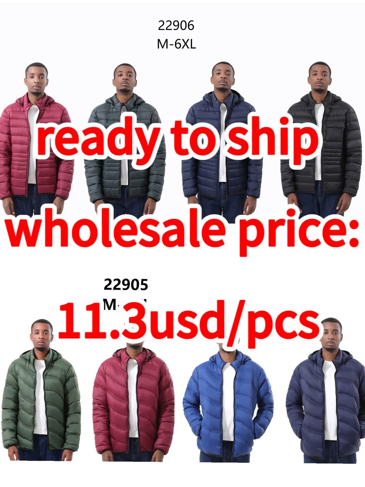 Stocks & ready to ship- Men Coats Custom Nylon Puffer Jacket with Hood Thickened Insulated Water-Resistant Warm Jacket Coat for Winter — view 5