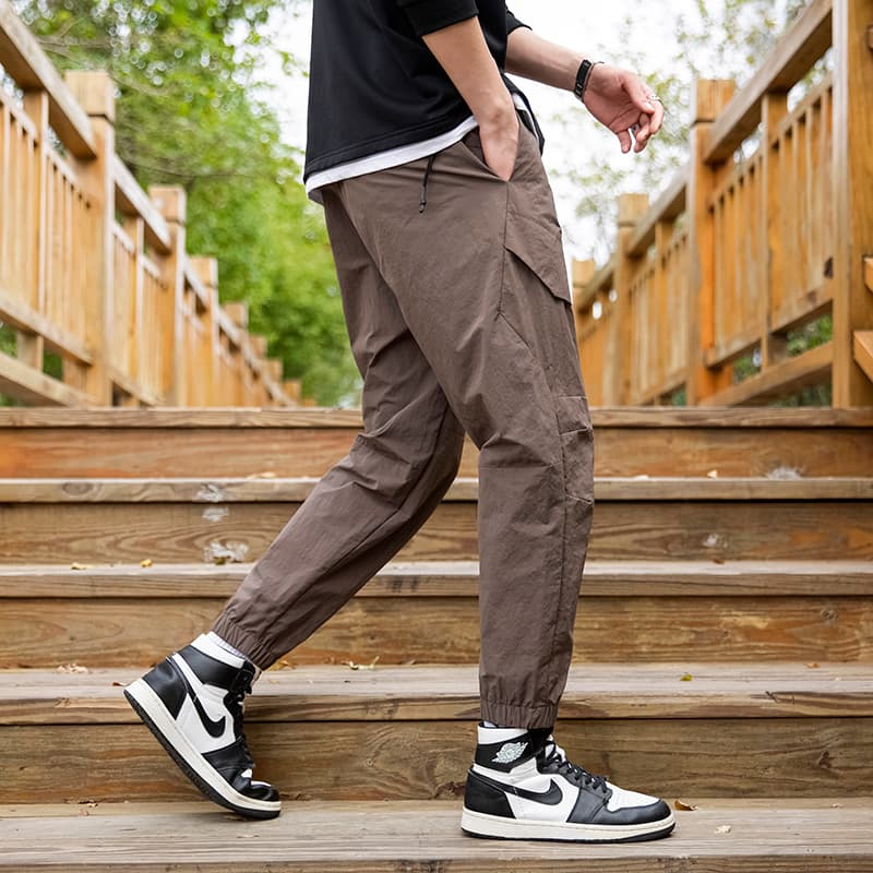 GorgeousBen Men Multi-bag Vertical Multifunctional Straight Canister Foot Pant Draw Rope Army Green Casual Trouser — view 6