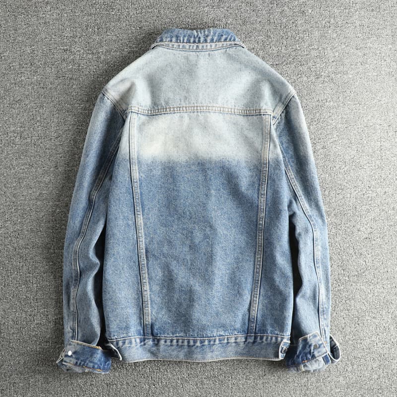 GorgeousBen Distressed Ripped Men's Denim Jacket - Vintage Trendy Edgy Cool Casual Youth Outerwear — view 2