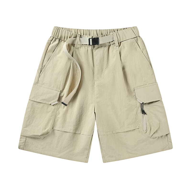 GorgeousBen Men's loose shorts five point pants casual sports pants buckle belt outside wearing. — view 13