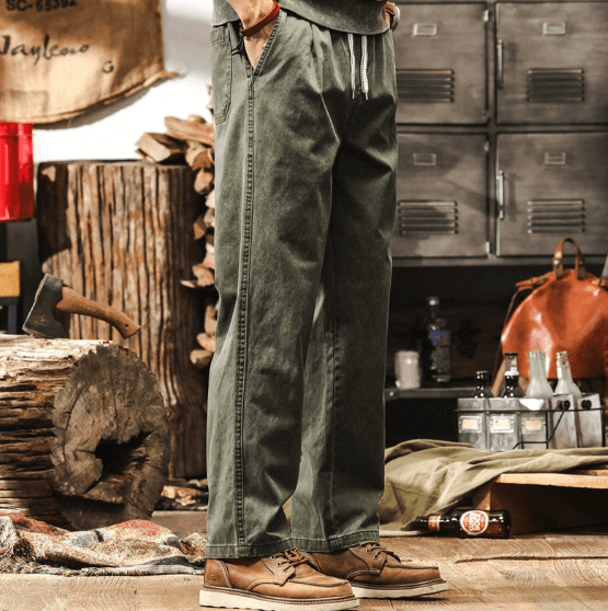 GorgeousBen Amikaji retro trendy work pants for men, three-dimensional multi pocket loose straight tube. — main view