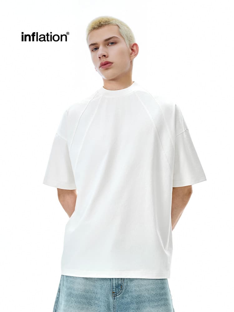 GorgeousBen Men's Streetwear Deconstructed Patchwork Oversized Cotton T-Shirt — view 2