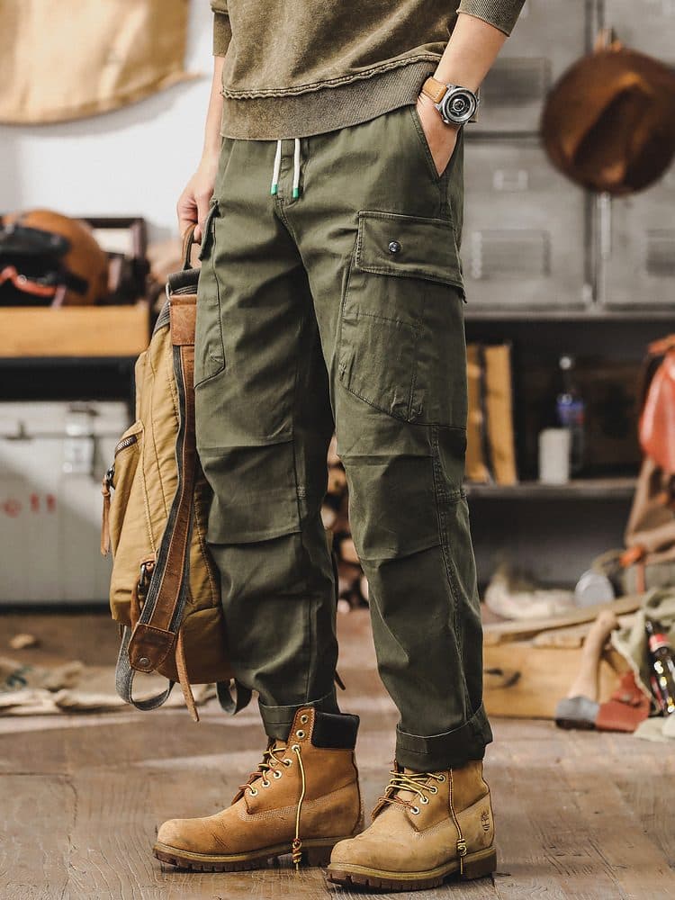 GorgeousBen  American heavyweight retro work pants men's loose straight leg men's spring pants tough hunting tactical casual pants men. — view 8