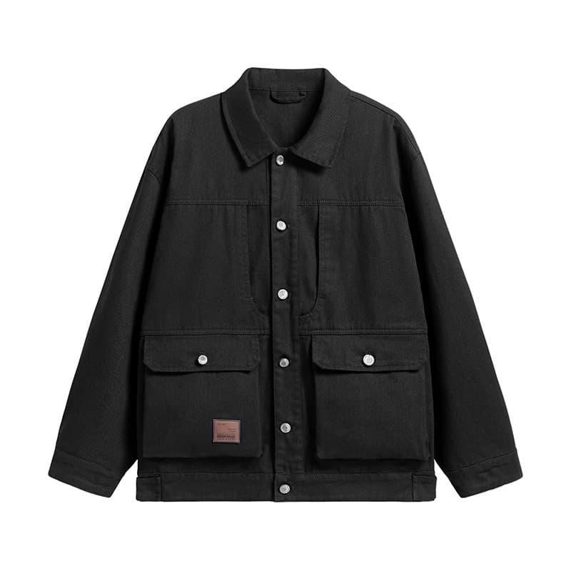 GorgeousBen Men's Retro Washed Cotton Workwear Jacket Casual Multi-pocket Coat — view 9