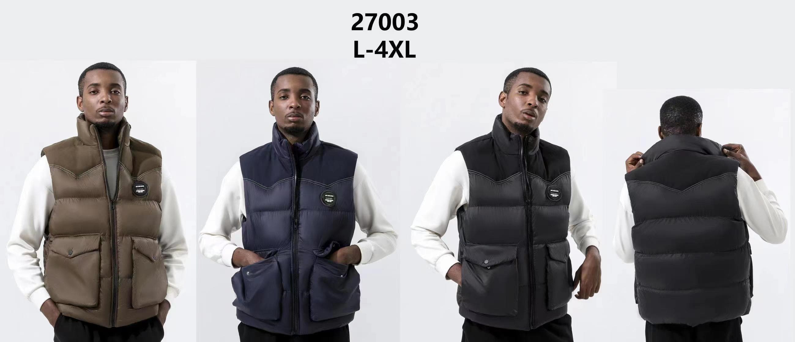 Stocks & ready to ship- Men Winter Jacket 20D Nylon Lightweight Waterproof Padded Gilet Short Sleeve Jacket Luxury Vest Men — view 4