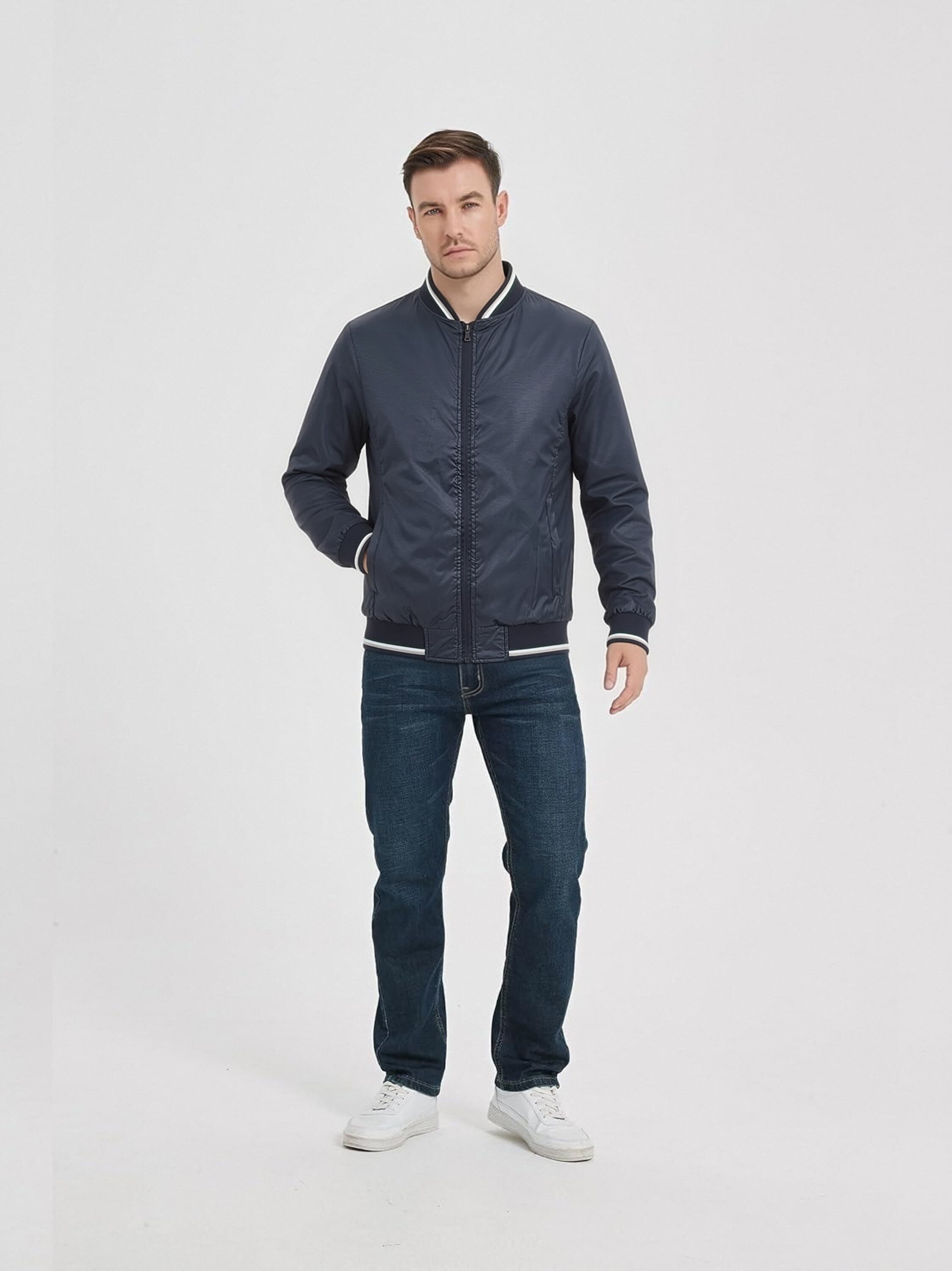 GorgeousBen Men's Casual Fleece Lined Stand Collar Jacket for Winter Outdoor Commute — view 8