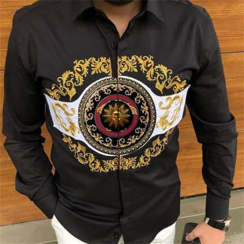 GorgeousBen Wholesale Men's Fashion Printed Long Sleeve Shirts | Factory Direct — view 5