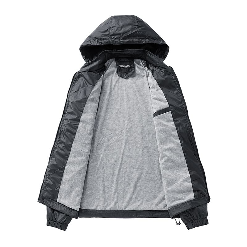 GorgeousBen Cross-Border Spring and Autumn Thin Jacket for Men, Single-Layer Trendy Brand Hooded Windbreaker, Outdoor Breathable Street Styl — view 4