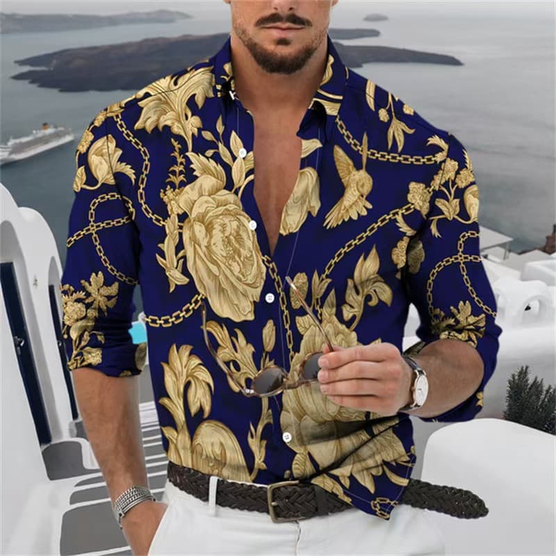 GorgeousBen Wholesale Men's Fashion Printed Long Sleeve Shirts | Factory Direct — view 12