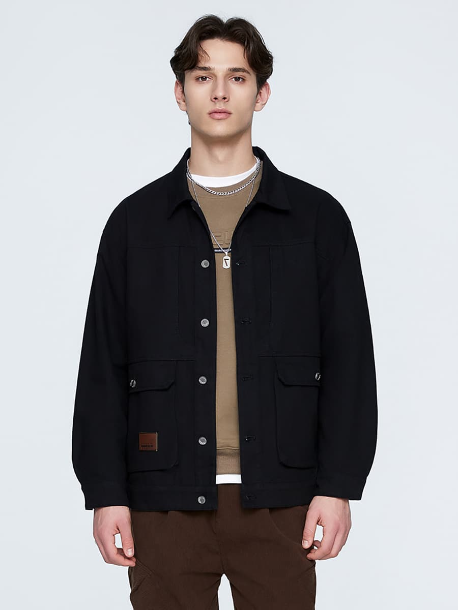 GorgeousBen Men's Retro Washed Cotton Workwear Jacket Casual Multi-pocket Coat — view 4
