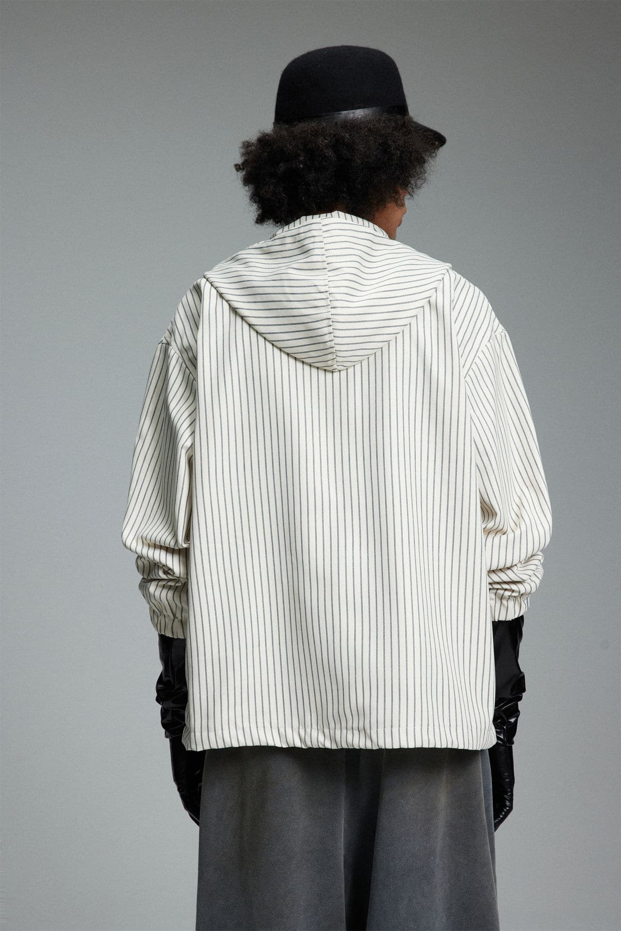 GorgeousBen Unisex 2024 new American retro vertical striped long-sleeved hooded jacket men's loose trendy couple versatile casual jacket — view 10