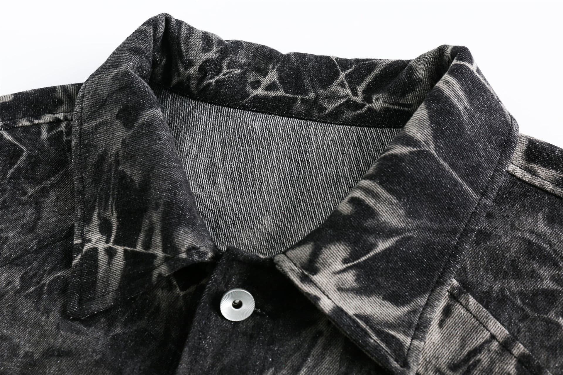 GorgeousBen Unisex 2024 new American fashion tie-dye deconstructed design short jacket for men and women retro high street loose denim jac — view 14