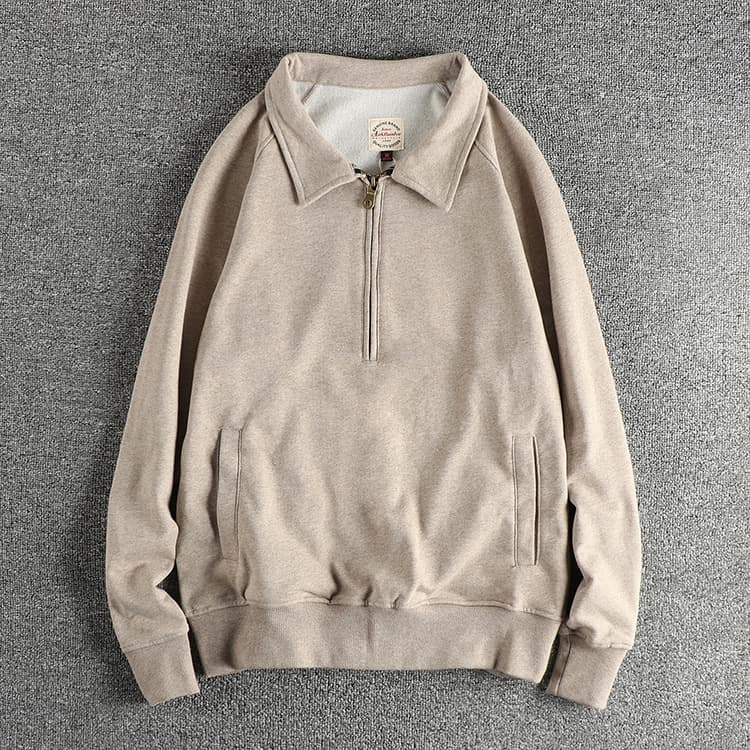 GorgeousBen Men's British Vintage Half Zip Lapel Sweatshirt — view 13