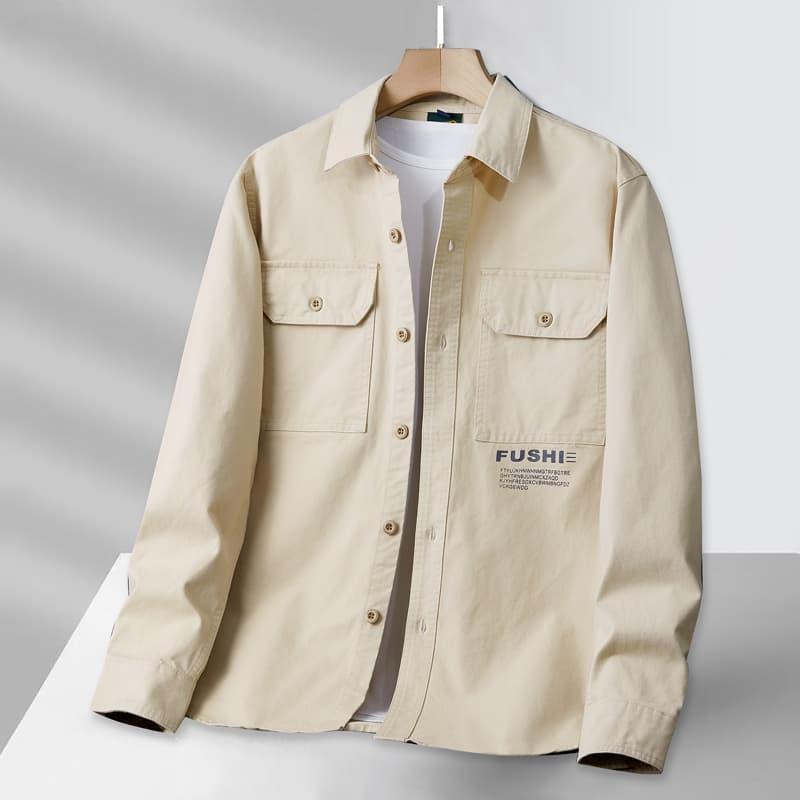 GorgeousBen Men's Winter new American retro trend thickened plaid long-sleeved shirt for men, with workwear pocket design, casual outerwear. — view 3