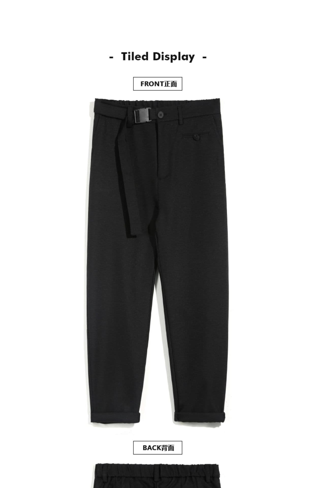 GorgeousBen High hanging casual pants men's suit pants Ice silk wide leg pants loose straight leg trousers — view 9