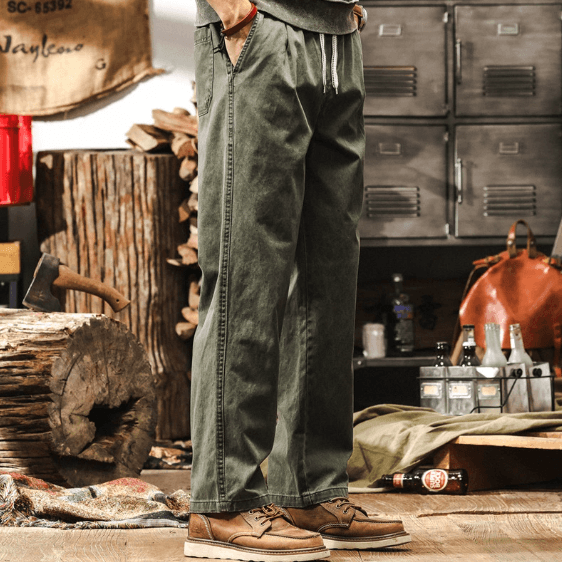 GorgeousBen Amikaji retro trendy work pants for men, three-dimensional multi pocket loose straight tube. — view 5