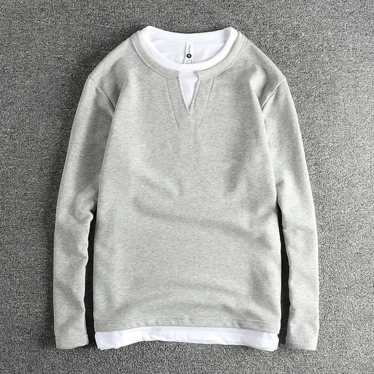 GorgeousBen Unisex Color Block Paneled Sweatshirt American Streetwear Garment Washed French Terry — view 10