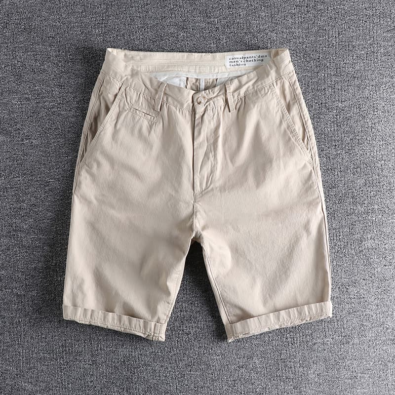 GorgeousBen Men's Summer New Arrival Casual Shorts Slight Stretch Washed Solid Color Relaxed Straight Daily Versatile Knee Length — view 5