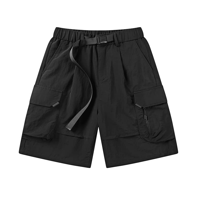 GorgeousBen Men's loose shorts five point pants casual sports pants buckle belt outside wearing. — view 12