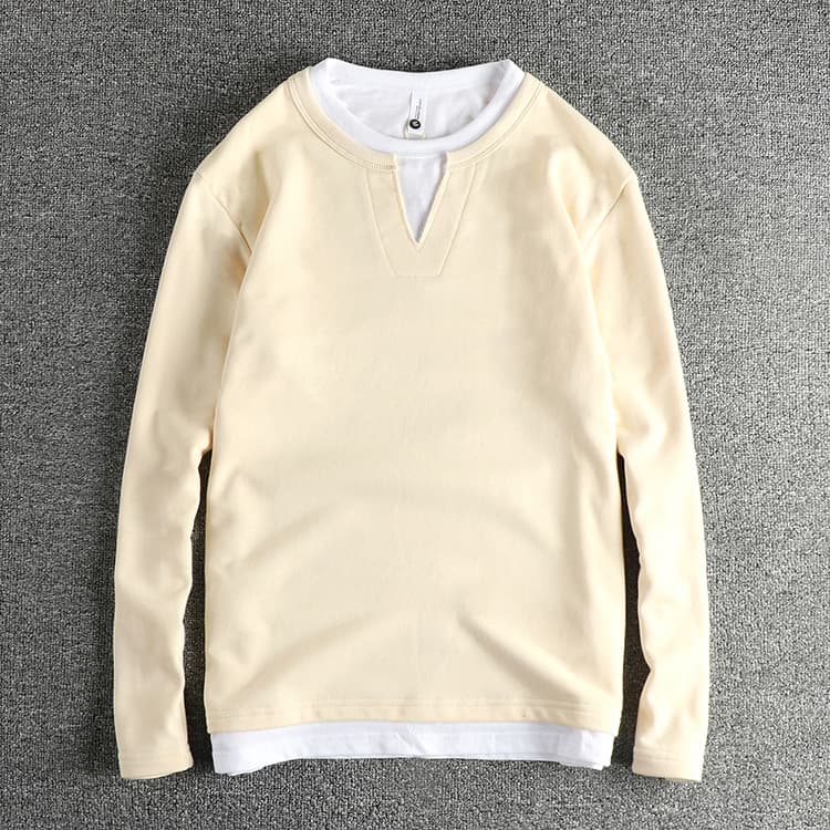GorgeousBen Unisex Color Block Paneled Sweatshirt American Streetwear Garment Washed French Terry — view 9