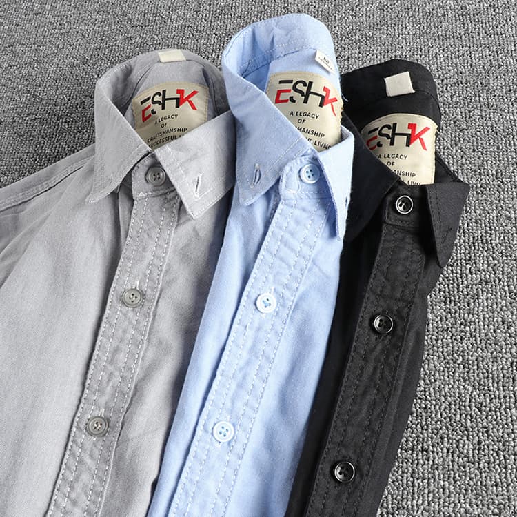 GorgeousBenWashed Oxford woven long-sleeved shirt for men comfortable classic all-match casual shirt. — view 9