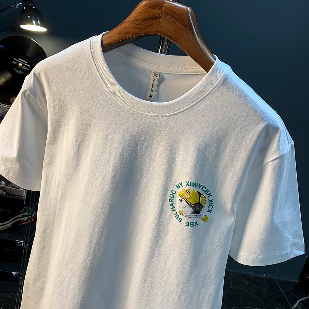 GorgeousBen Dingdang Cat Printed Short Sleeve T-shirt for Men in Summer 2025, Thin, Trendy and Comfortable Top, Round Neck Cartoon T-shirt f — view 8