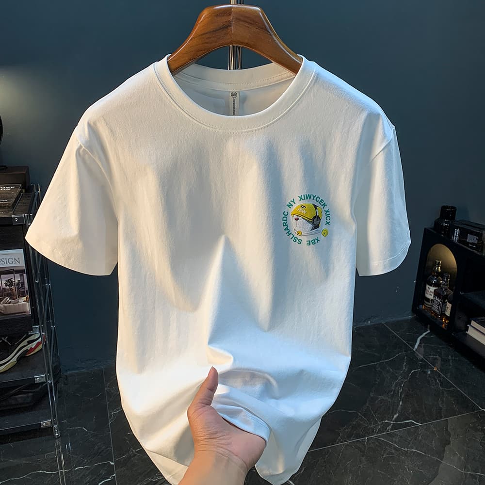 GorgeousBen Dingdang Cat Printed Short Sleeve T-shirt for Men in Summer 2025, Thin, Trendy and Comfortable Top, Round Neck Cartoon T-shirt f — view 7