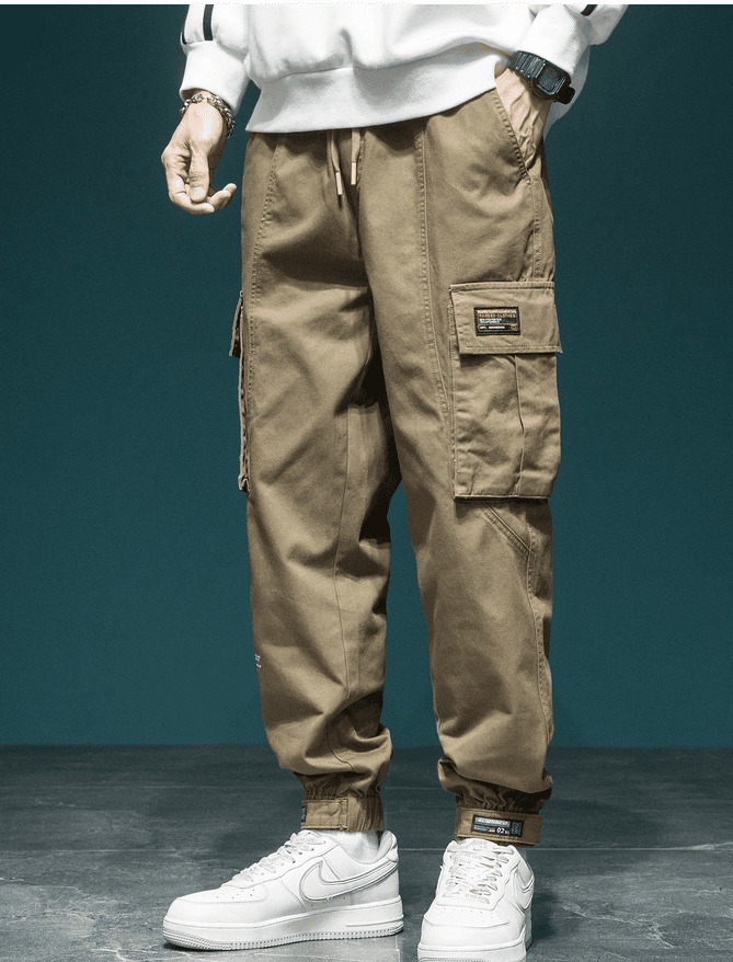 GorgeousBen American functional overalls men's loose plus fat plus bundle feet plus fleece casual pants winter fashion brand wide leg Haren — view 5