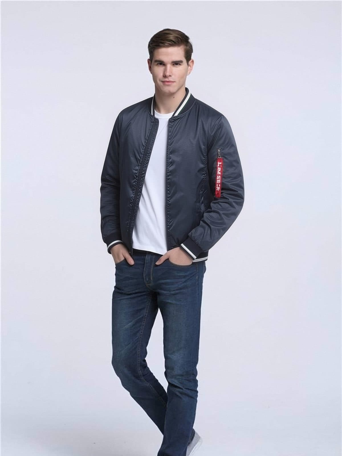 GorgeousBen Men's Casual Fleece Lined Stand Collar Jacket for Winter Outdoor Commute — view 9
