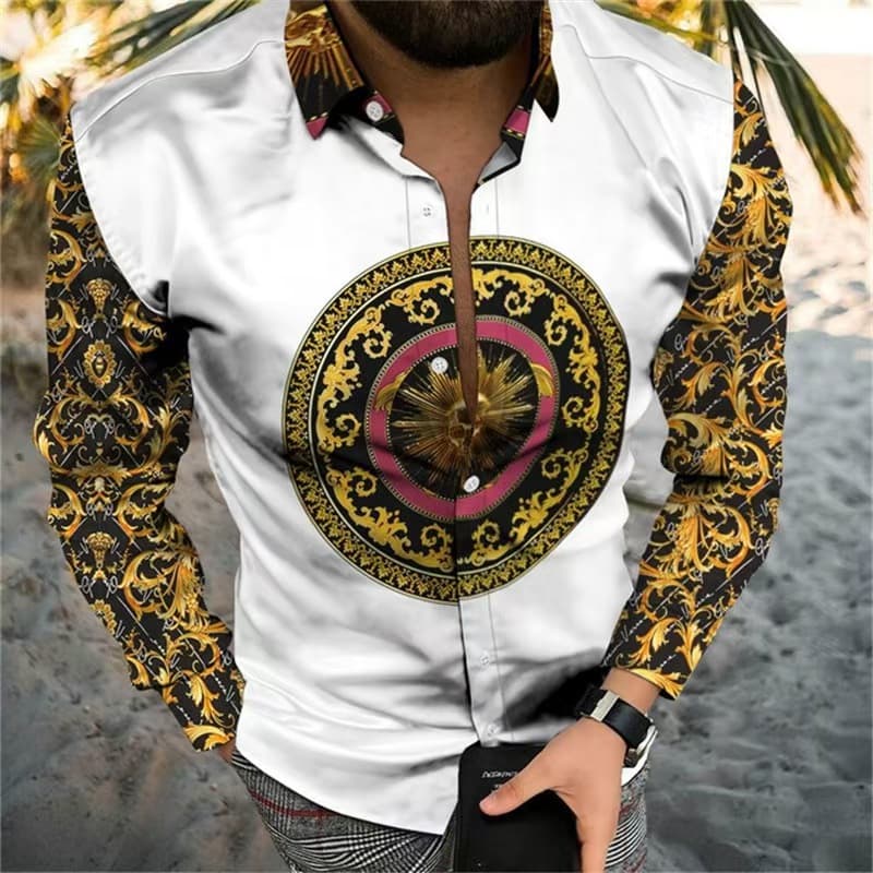 GorgeousBen Wholesale Men's Fashion Printed Long Sleeve Shirts | Factory Direct — view 15