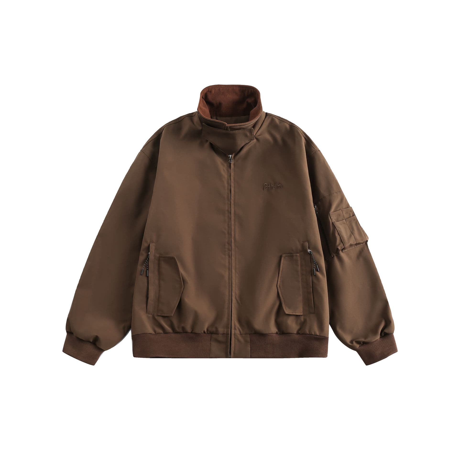 GorgeousBen Unisex American retro everything with the new spring multi-pocket stand collar jacket small fashion trend brand loose men's co — view 2