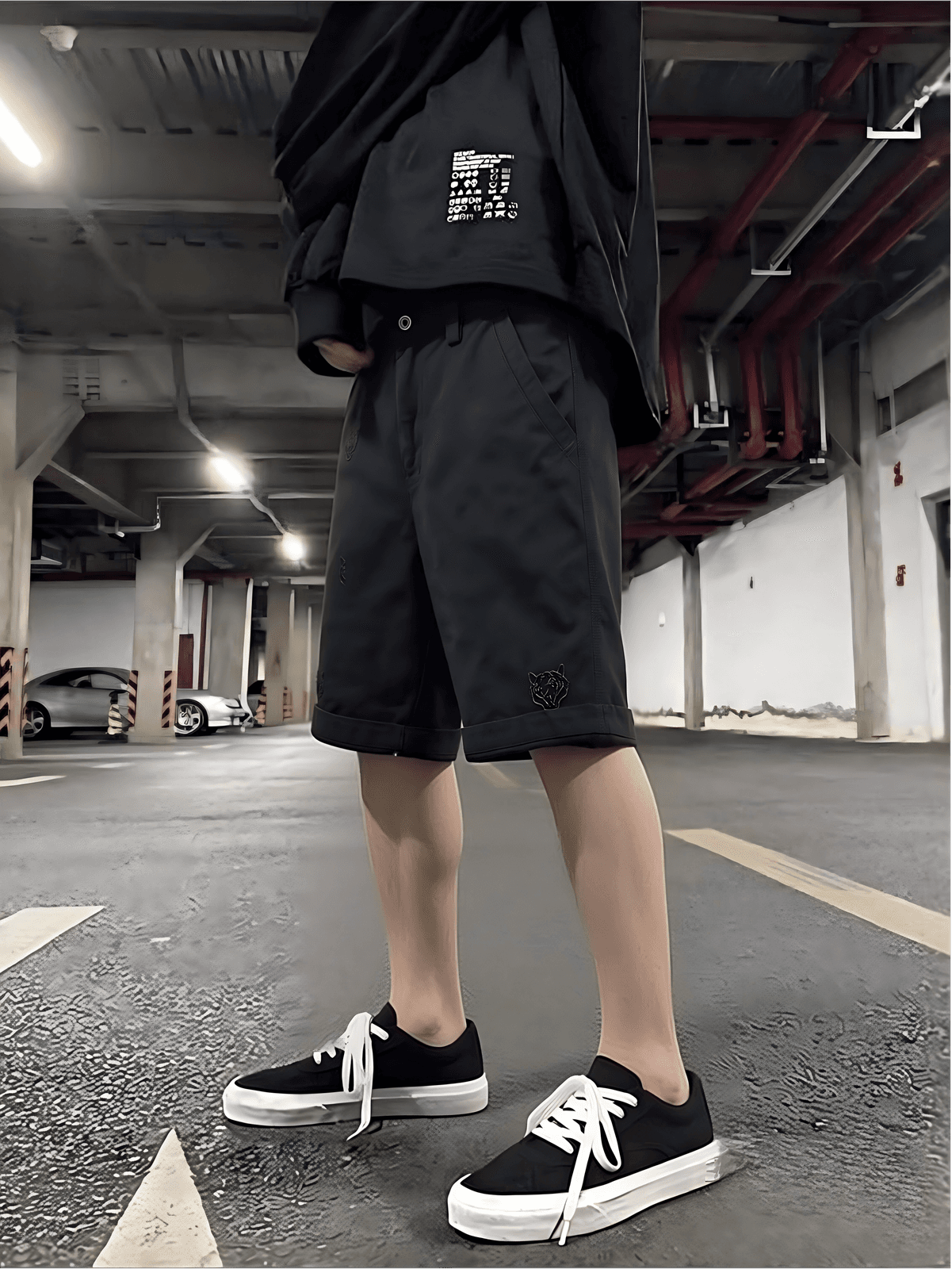 GorgeousBen Men's Summer New Arrival Casual Shorts Slight Stretch Washed Solid Color Relaxed Straight Daily Versatile Knee Length — main view