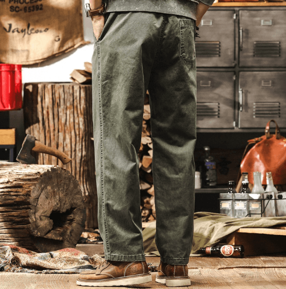GorgeousBen Amikaji retro trendy work pants for men, three-dimensional multi pocket loose straight tube. — view 4