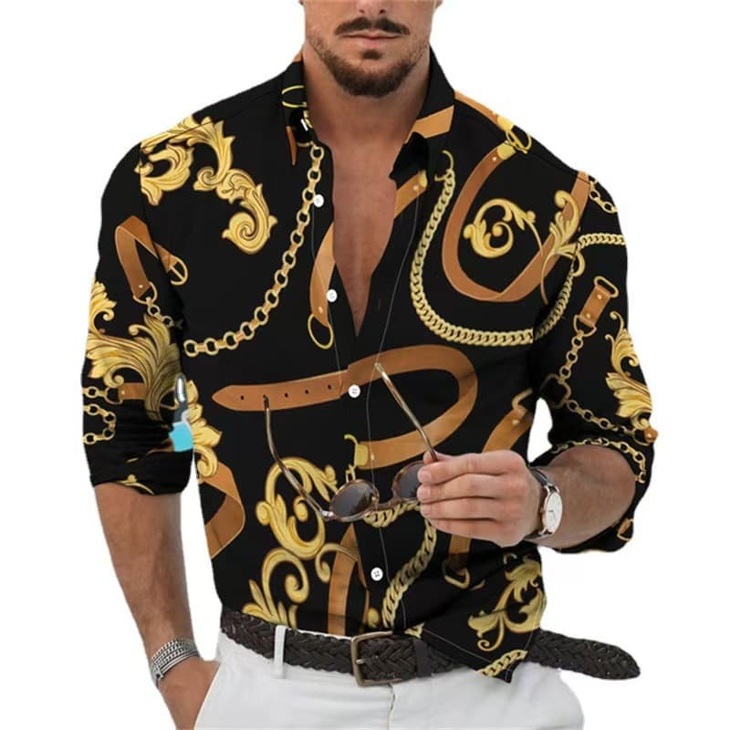 GorgeousBen Wholesale Men's Fashion Printed Long Sleeve Shirts | Factory Direct — view 2