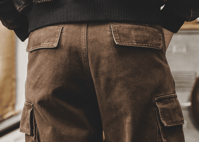 GorgeousBen American retro work pants men's autumn trendy brand multi pocket loose oversized embroidered pants men's style. — view 9