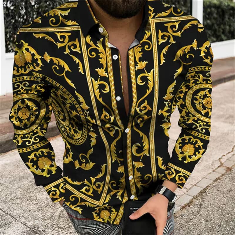 GorgeousBen Wholesale Men's Fashion Printed Long Sleeve Shirts | Factory Direct — view 6