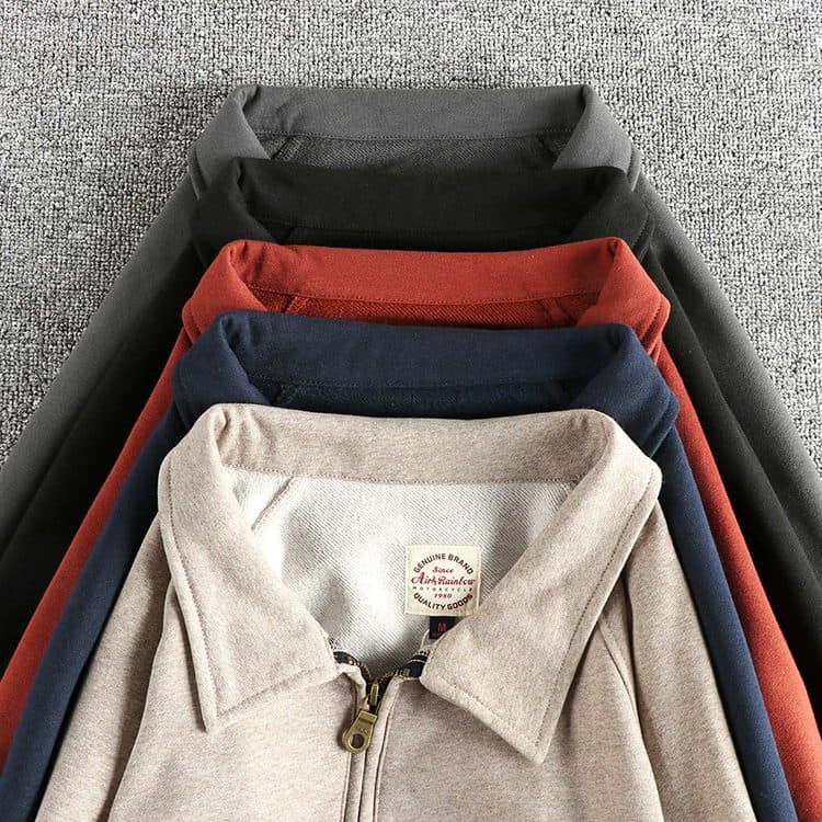 GorgeousBen Men's British Vintage Half Zip Lapel Sweatshirt — view 15