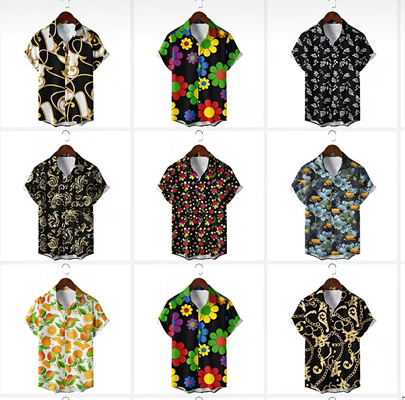 GorgeousBen Men's 3D Digital Print Short Sleeve Shirts, New Arrival Factory Direct — main view