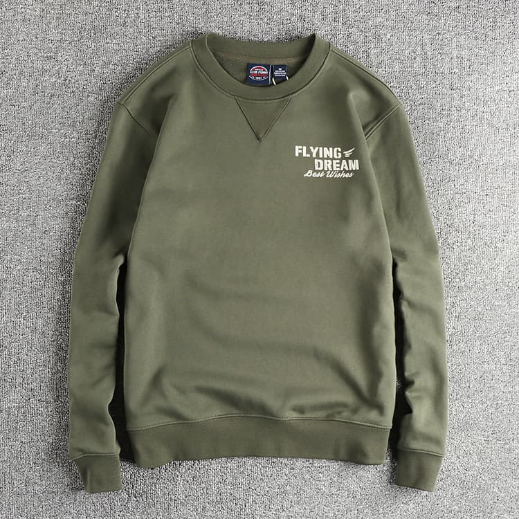GorgeousBen Simple retro letter-printed round-neck hoodie men's British trend casual long-sleeved top — view 7