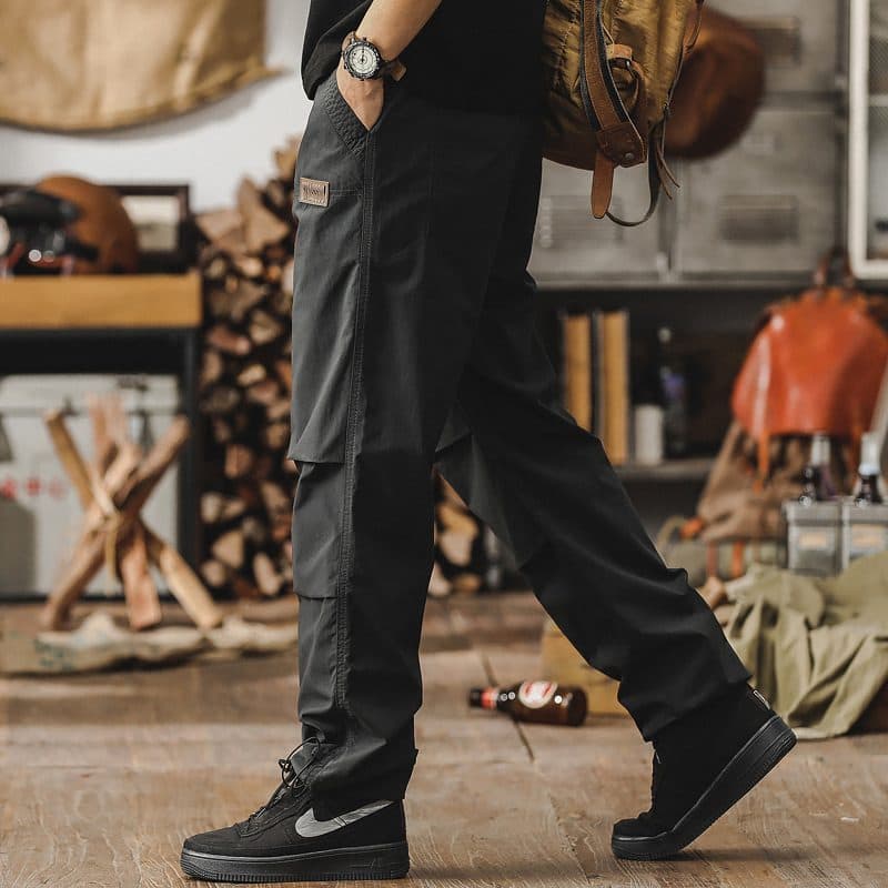 GorgeousBen Spring and Autumn New Casual Pants Men's Trendy Brand Rascal Handsome Loose Straight Tube Men's Work Pants Thin Parachute Charge — view 3