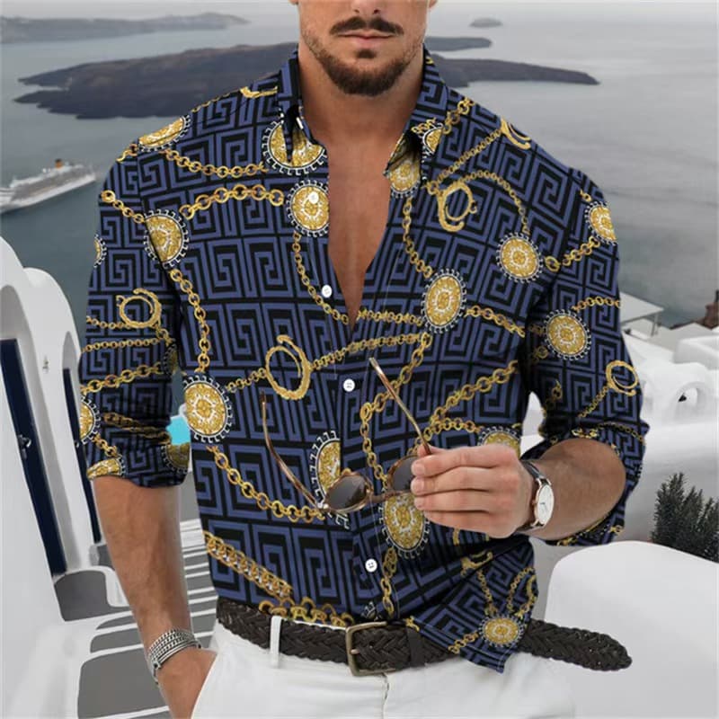GorgeousBen Wholesale Men's Fashion Printed Long Sleeve Shirts | Factory Direct — view 9