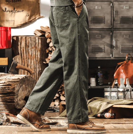 GorgeousBen Amikaji retro trendy work pants for men, three-dimensional multi pocket loose straight tube. — view 3